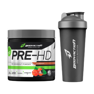Pré Treino Com Creatina Pre Hd 200g + Coqueteleira Body Action