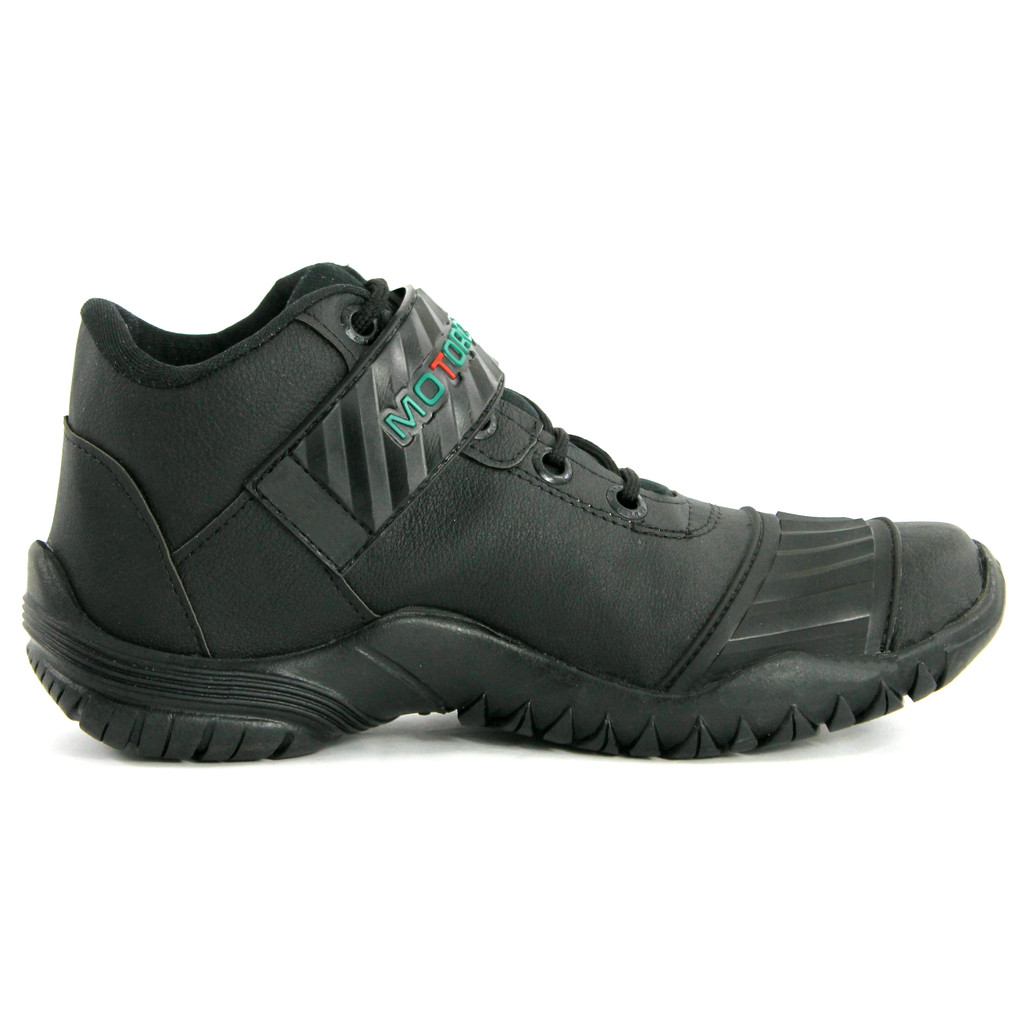 Coturno de Motoqueiro Sapatenis Tenis Preto Masculino Dia-a-dia Oferta Promoção com Velcro e Cadarço