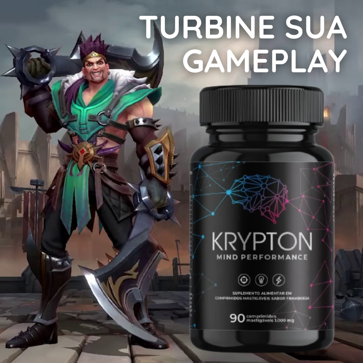 Nootrópico Krypton Estimulante Cerebral Foco Concentração Agilidade Turbine Sua Gameplay