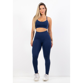 Conjunto Calça Legging RLC Modas Suplex Lisa+Top Alcinha Academia Fitness