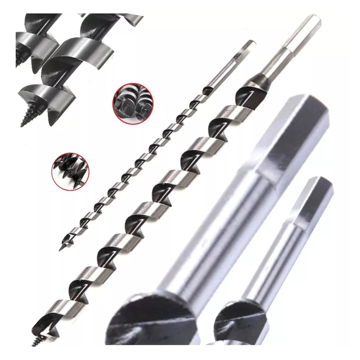 2 Brocas Mourão Madeira Espiral Serpentina 1/4 305 e  5/16  400mm Uso também em Arco de pua