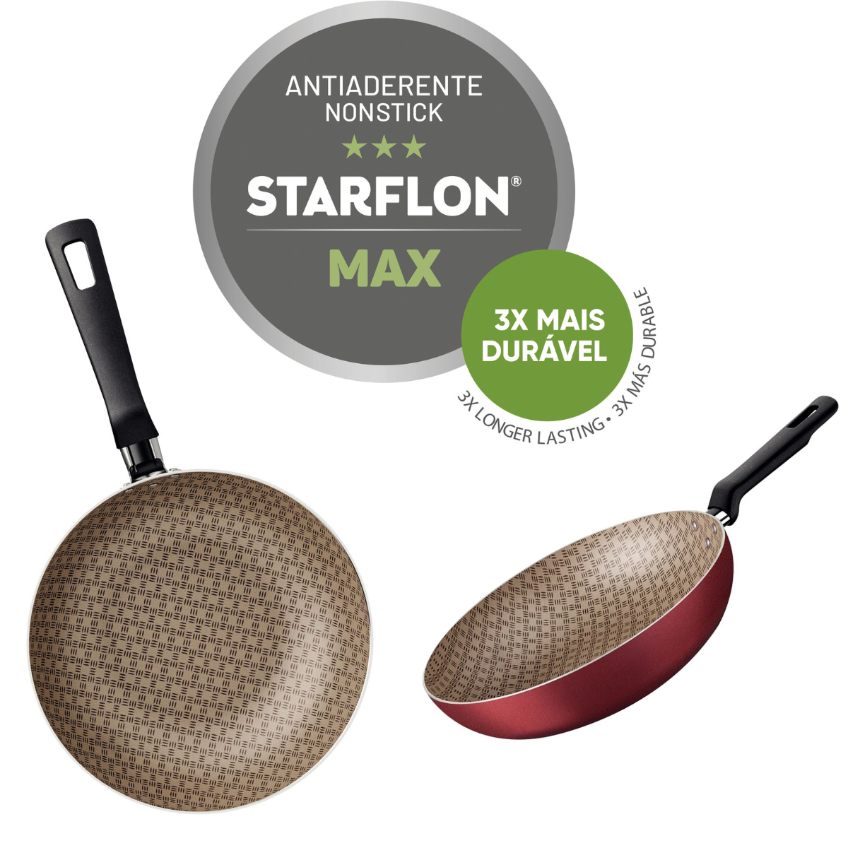 Frigideira funda antiaderente tramontina preta vermelha 24 cm em Oferta na Shopee