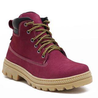 Bota Coturno em Couro Haldrys com Amarração e Sola Costurada Robusta