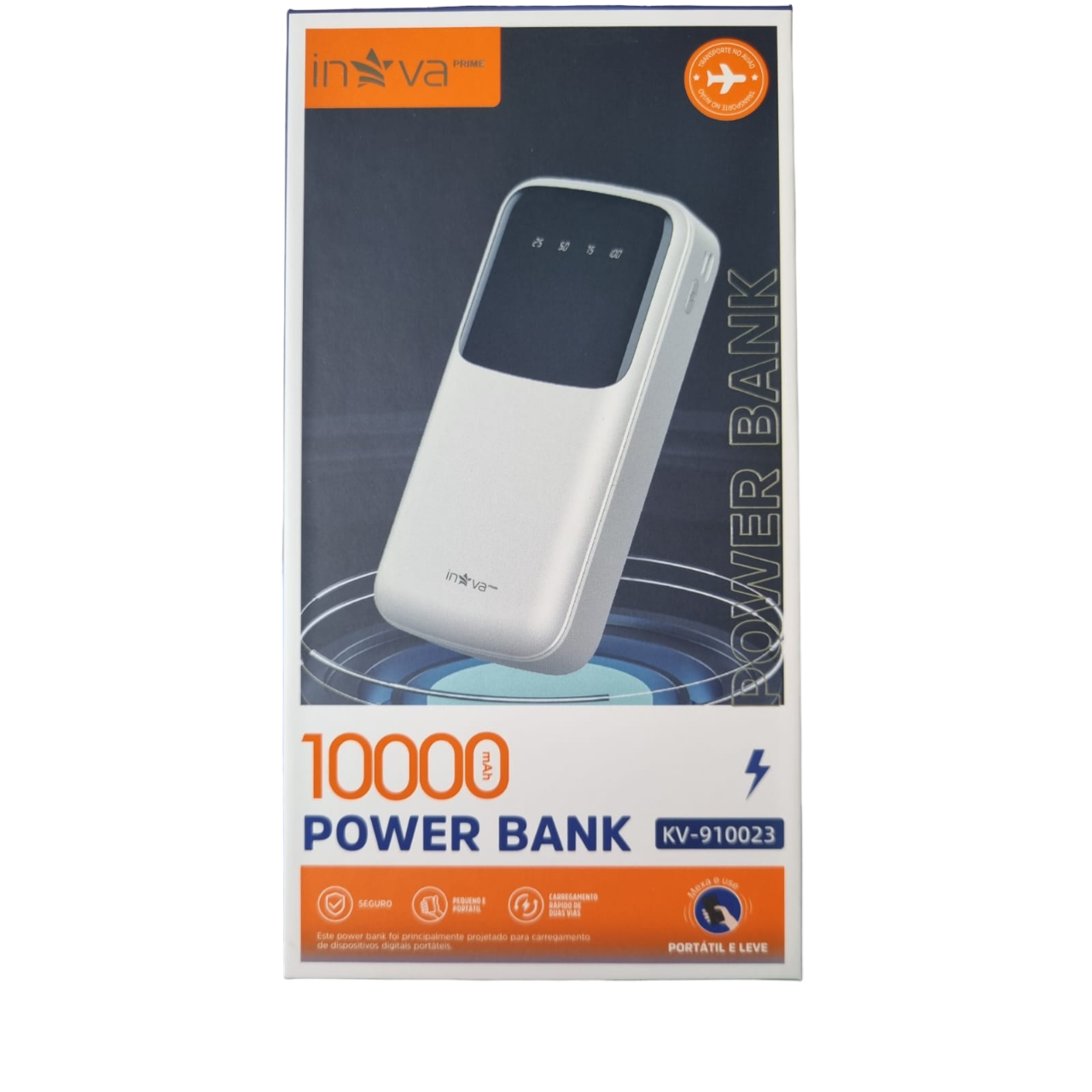 Bateria 1000mAh Portátil Visor Led 3 cabos embutidos Tipo-C Micro USB Lightning