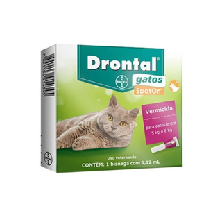 Drontal Spot On Cats 1,12ml para Vermífugo Gatos de 5 a 8kg SpotOn 1 Bisnaga Elanco