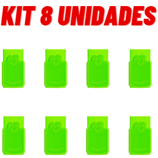 Borracha Plástica Color Verde Com Capinha kit Com 8 Unidades