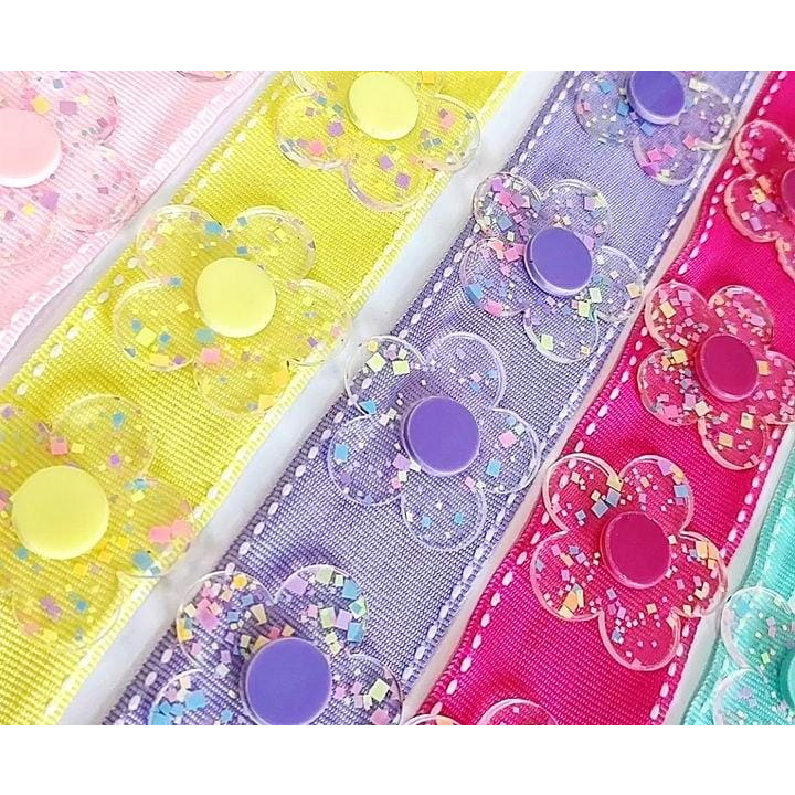 Aplique margarida de acrilico nas cores Candy transparente/ pacote com 25 ou 50 peças