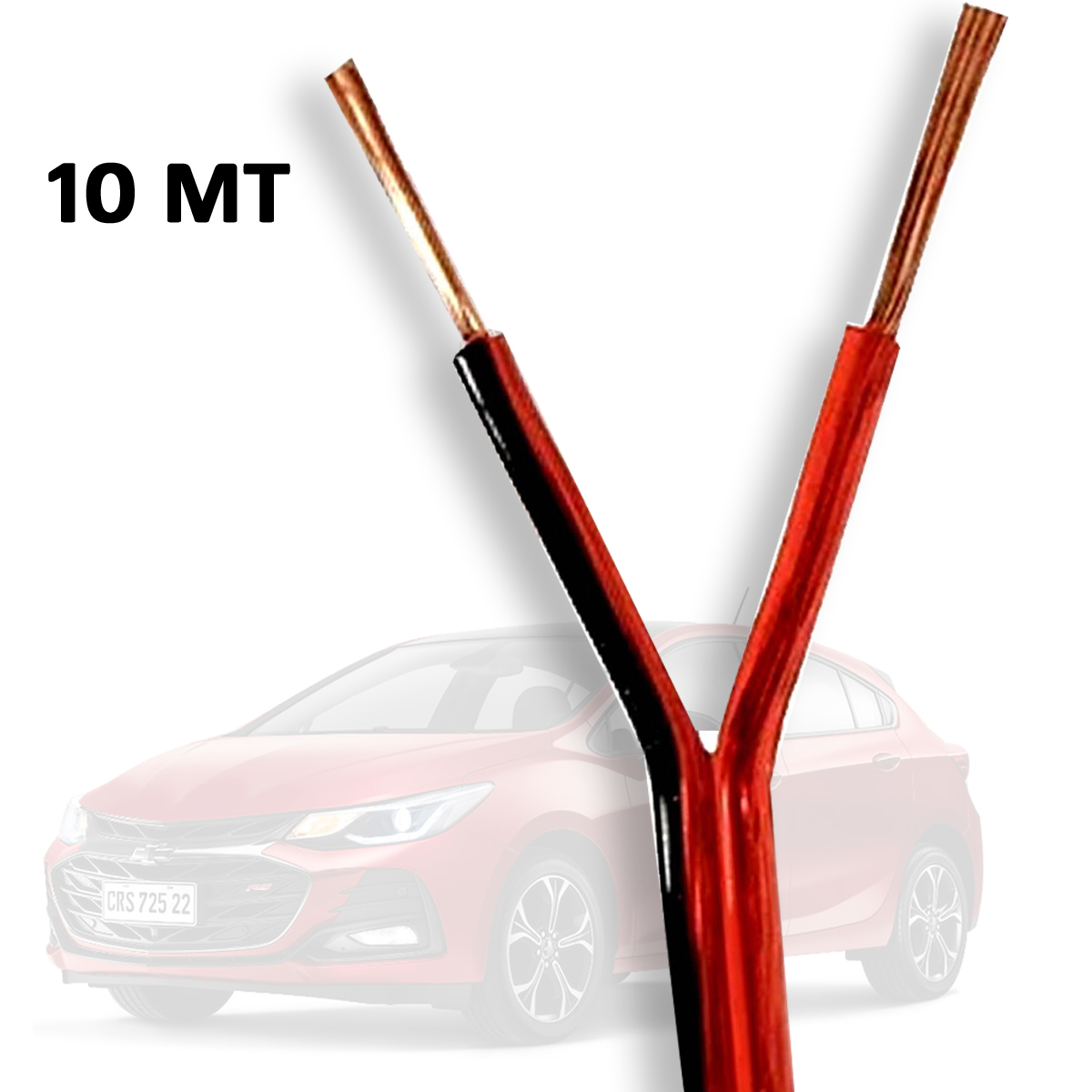 Fio Cabo Paralelo p/ Som Automotivo Carro Alto Falante 2x2,5mm