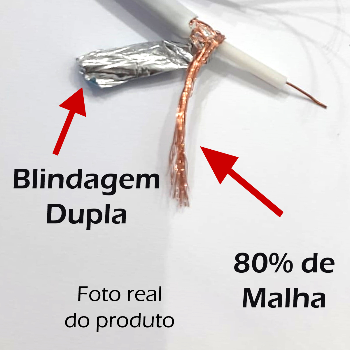 Cabo Cftv Blindado p/ Camera de Segurança com Energia 100mt — imagem 2 de 2