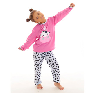 Pijama Longo Infantil Inverno Vaquinha Menina Calça Comprida