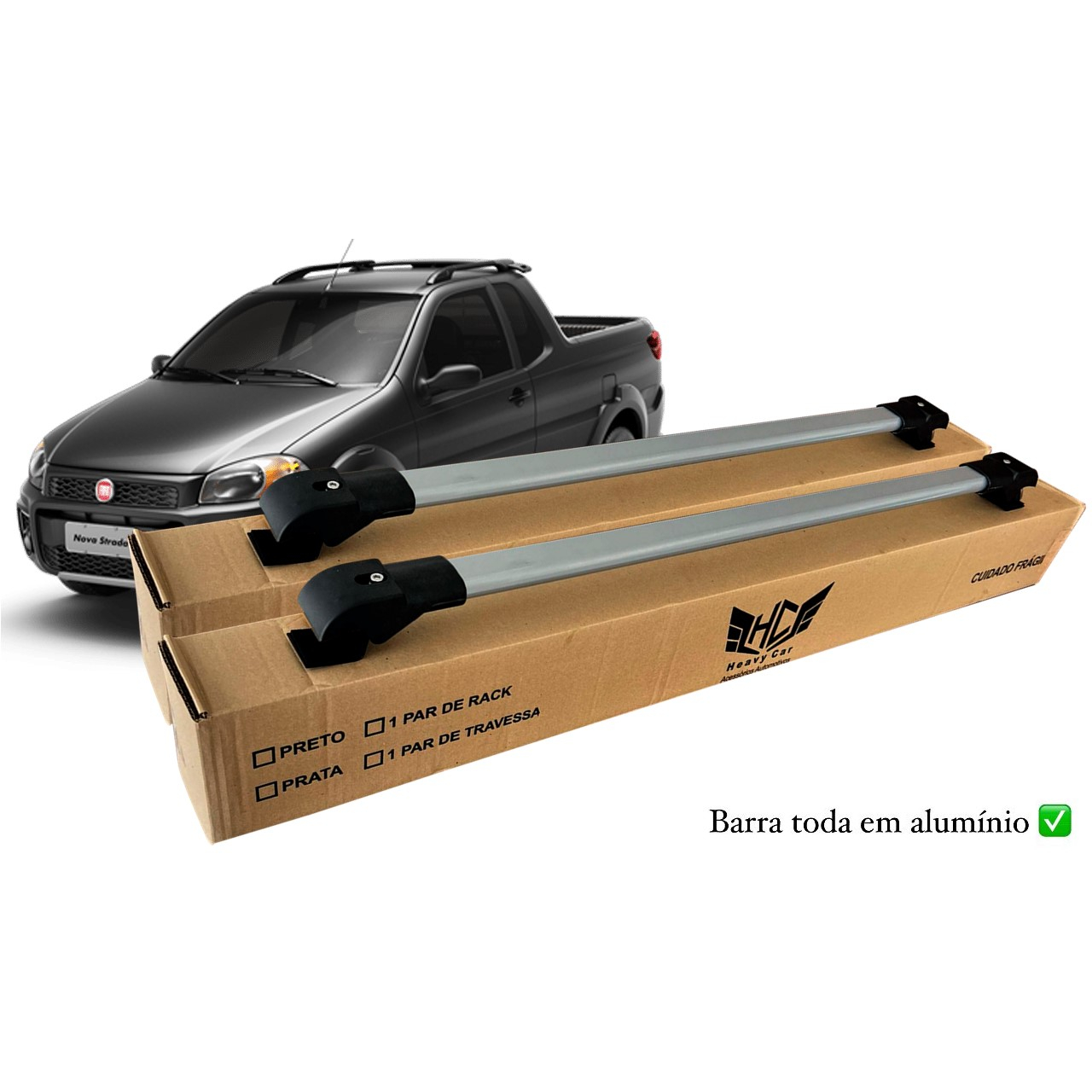 Rack Travessa de Teto Strada Working Slim Barra Alumínio Heavy Car em Oferta na Shopee