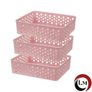 Kit 03 Cestos Organizador Multiuso M (24x19)  Ideal p/ Gavetas em Oferta na Shopee