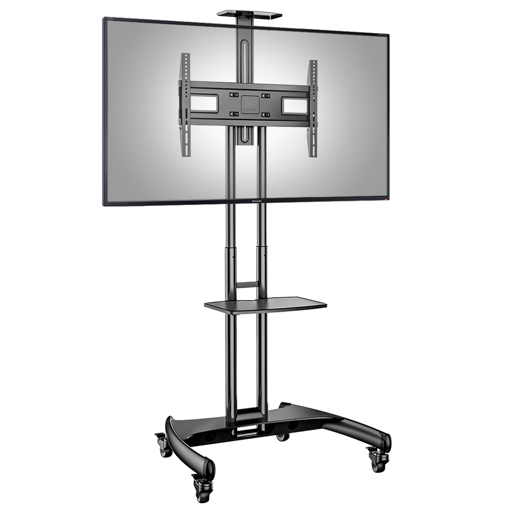 Pedestal Móvel Para TV 32 a 75 Polegadas com Bandeja para Webcam AVA1600-60-1P NB