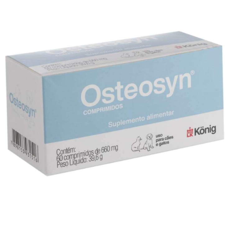 Osteosyn 660mg 60 Comprimidos Suplemento para Cães König em Oferta na Shopee