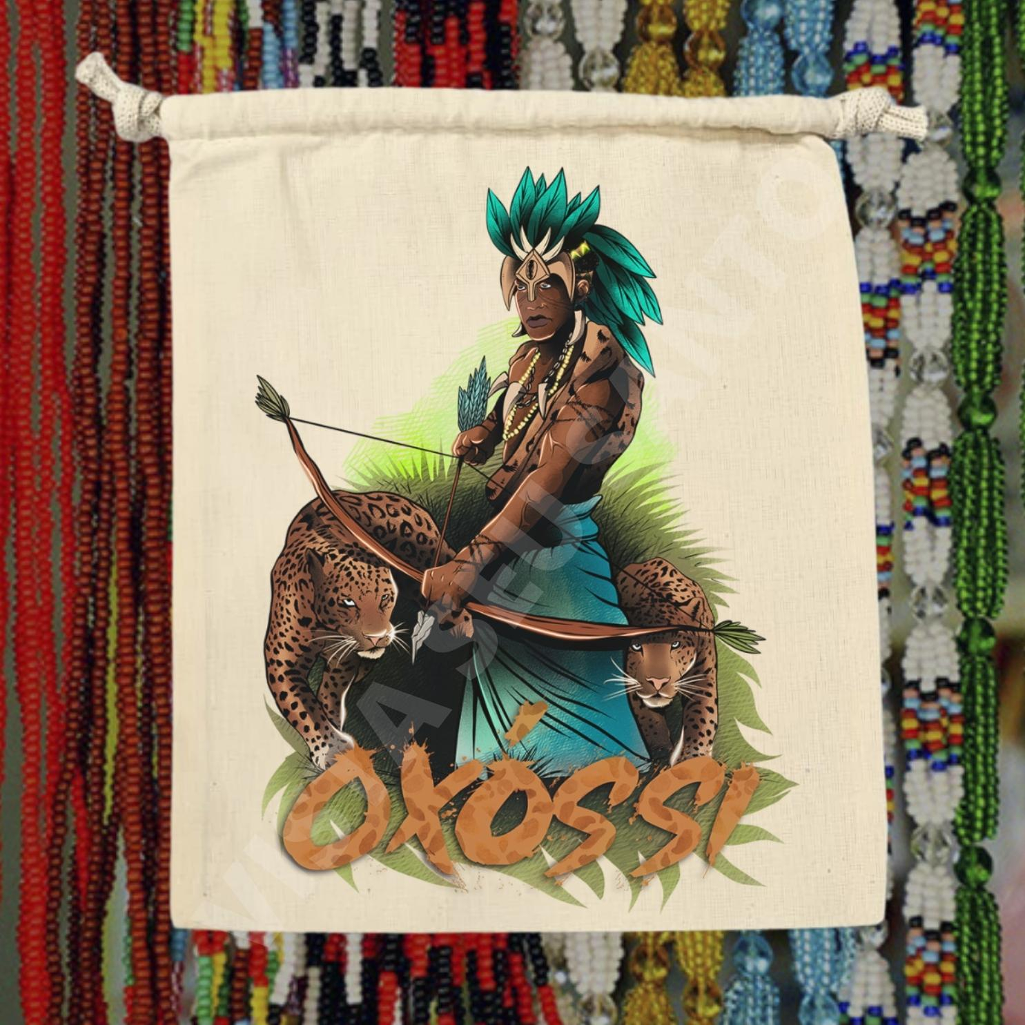 Saco Porta Guias Umbanda Quimbanda Candomblé Oxóssi Orixá Caçador Saquinho Algodão Cru 077