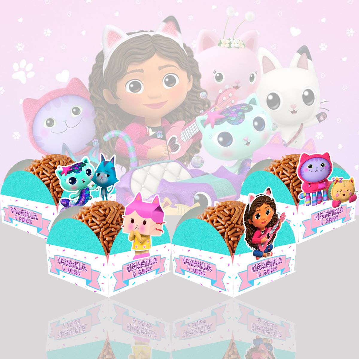 10 Forminhas A  Casa Mágica de Gaby Lembrancinha Aniversário Personalizada