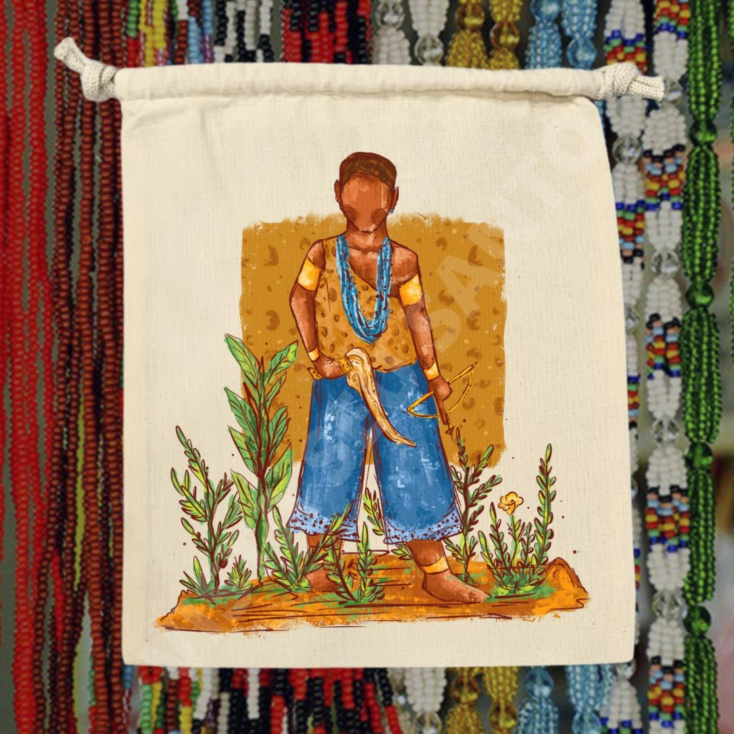 Saco Porta Guias Umbanda Quimbanda Candomblé Orixá Oxóssi Saquinho Algodão Cru 088