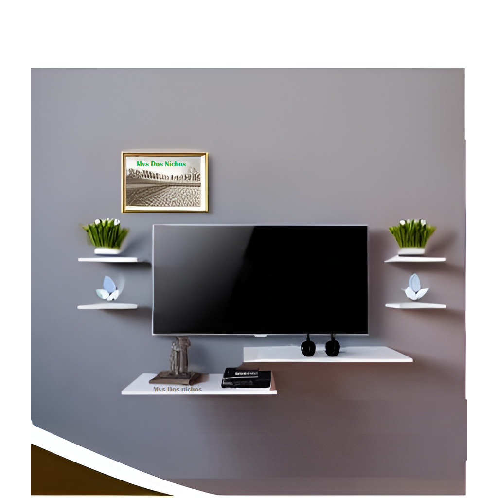 Rack Suspenso Para Quartos e salas com 4 Prateleiras Para Tv de 60 50 42 e 32 Polegadas