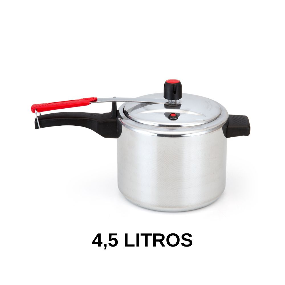 Panela De Pressão 4,5 Litros Alumínio Polida Classic Feijão Caldo Sopa