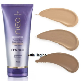 Protetor Solar com cor,Natural ou Médio Neo Dermo Etage, 40 grs, FPS 50, Eudora em Oferta na Shopee