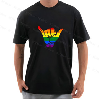 Camiseta Unissex Arco-Íris Mão Orgulho Movimento 100% Algodão