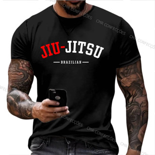Camiseta Masculina Fitness Luta Jiu Jitsu 100% Algodão Premium - Envio Imediato