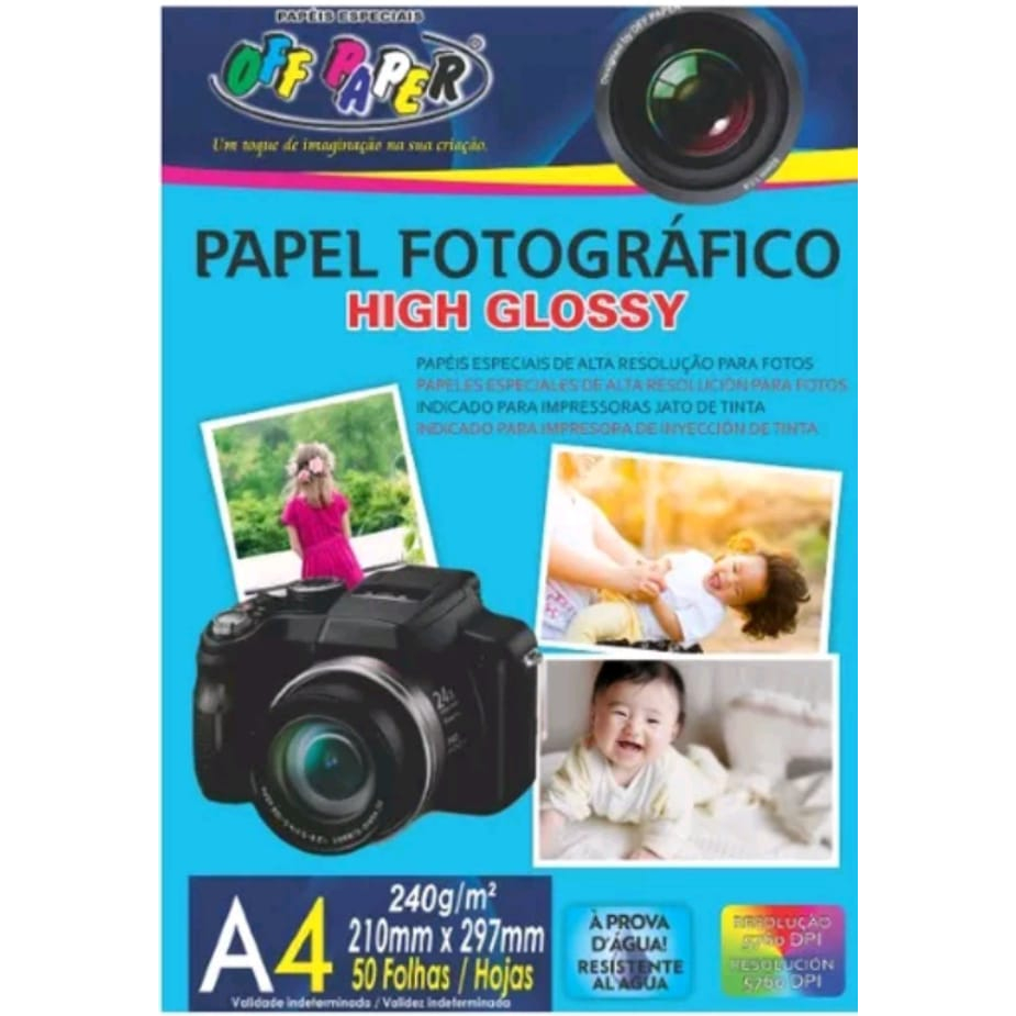 Papel Fotográfico A4 240g/m² - 50 folhas - OFF Paper em Oferta na Shopee