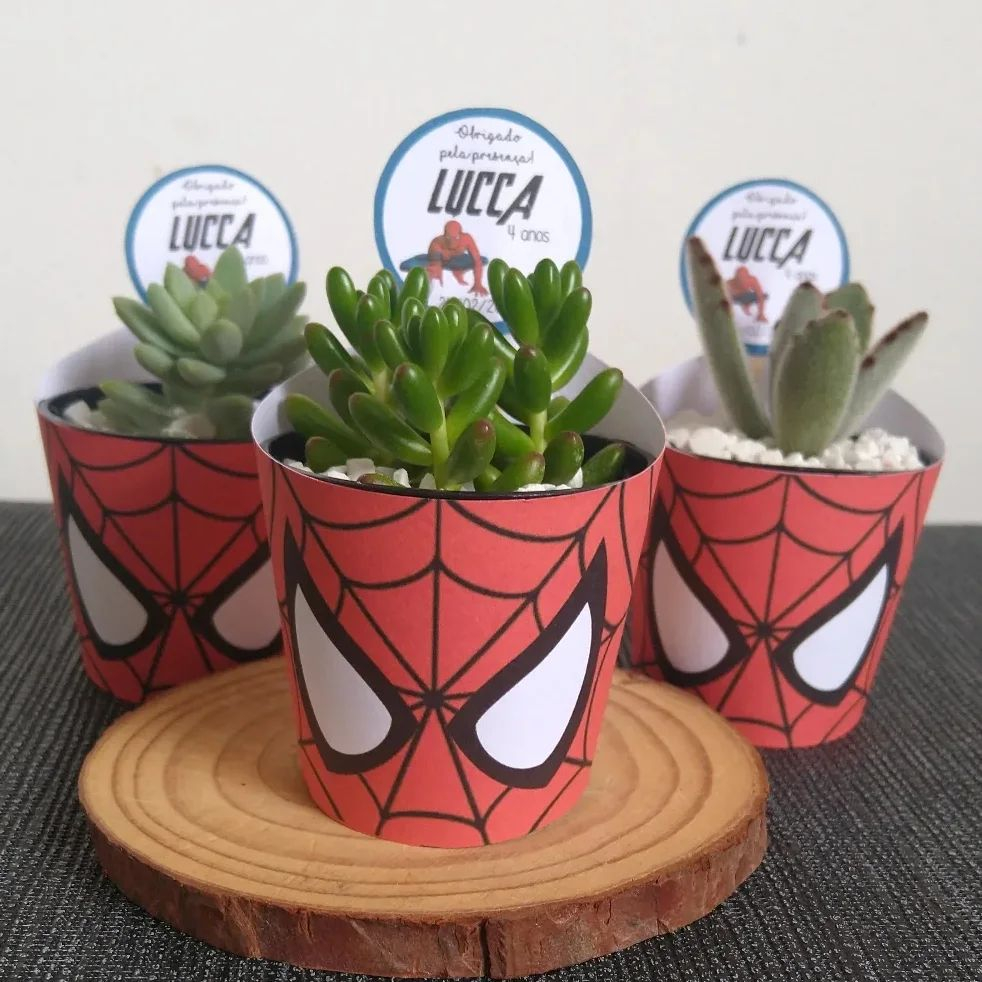 Rótulos Suculentas com Tag - Homem Aranha