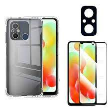 Kit 3X1 Xiaomi Redmi 12C - Pelicula Ceramica Frontal 9D + Película Camera + Capa Silicone TPU