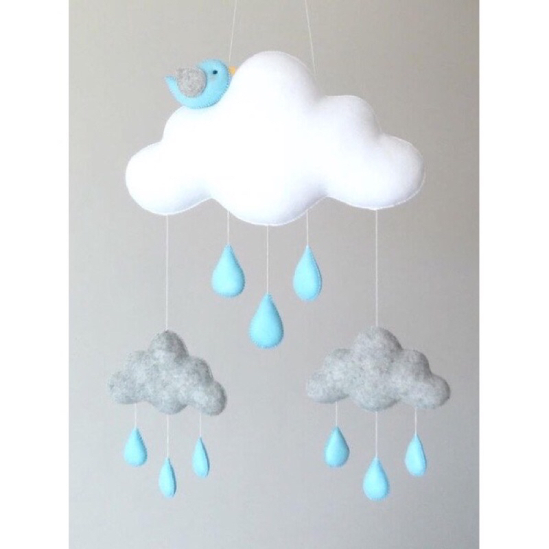 Móbile de berço ou teto chuva de amor em feltro decoração