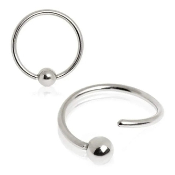 Piercing Nostril Aba Nariz Captive Fino Aço Cirúrgico Argola Torção Helix Daith Septo