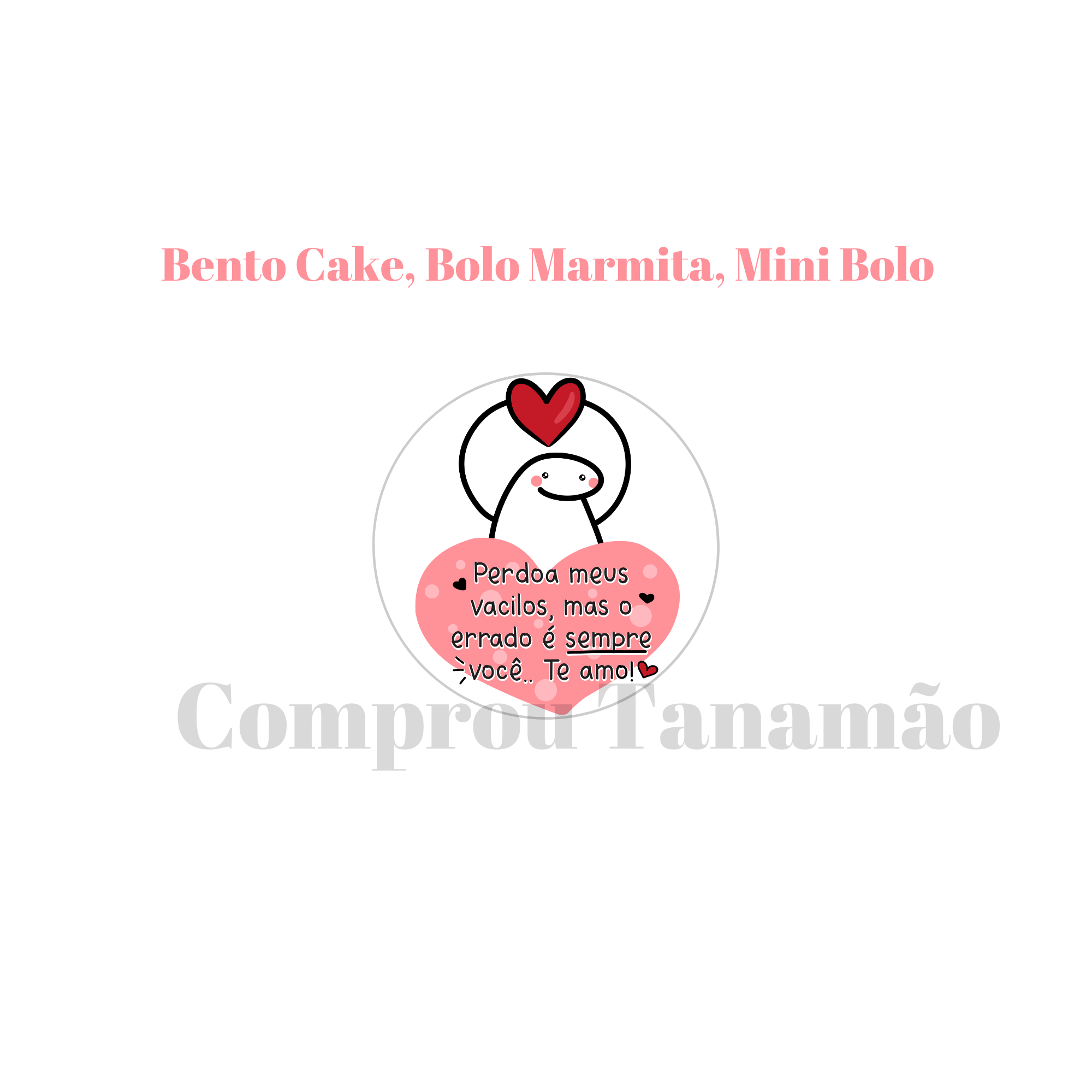 Combo C/6 Papel Arroz Flork Namorados Bento Cake - 9cm Cada — imagem 2 de 2