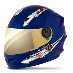 Capacete Fechado Pro Tork Liberty Four Kids Infantil Viseira Dourada Tamanho 54