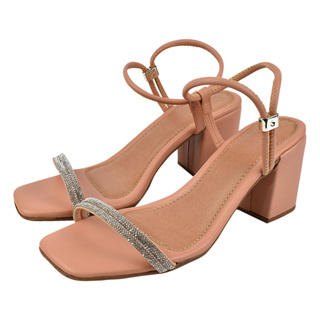 SANDALIA FEMININA SALTO BLOCO 7,5  TIRA STRAZ  CALÇE FACIL CONFORT em Oferta na Shopee