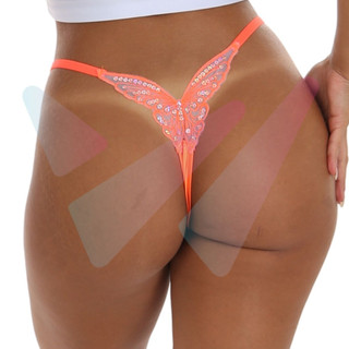 Tanga Borboleta Microfibra Neon Paetê Calcinha Fio Dental Regulagem Tamanho Único Brilho em Oferta na Shopee