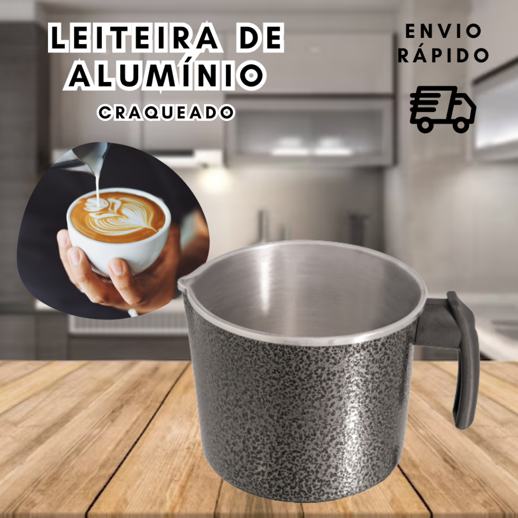 Canecão / leiteira craqueado cabo de baquelite - Canecão orla quadrada em Oferta na Shopee