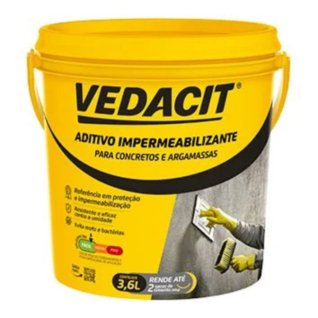 Aditivo Impermeabilizante para Concreto e Argamassa Galão 3,6L - Vedacit em Oferta na Shopee