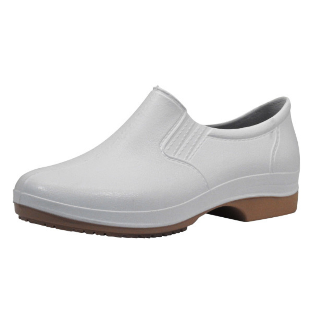 Sapato Cartom Branco Polimerico Leve Tipo Eva para Segurança Hospitais Laboratórios Alimentícia Hortifruti Restaurantes