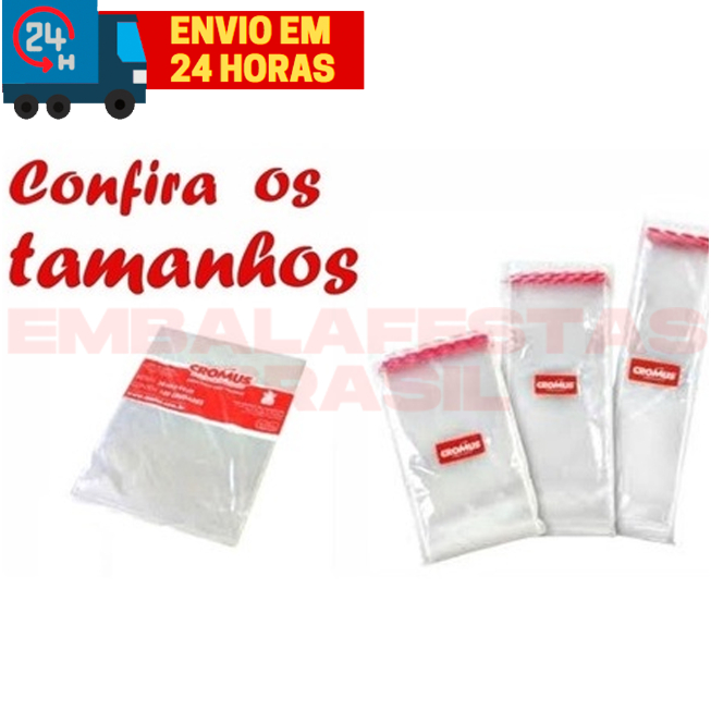 Saco Transparente Para Embalagem Boop Incolor 100 Unidades Vários Tamanhos