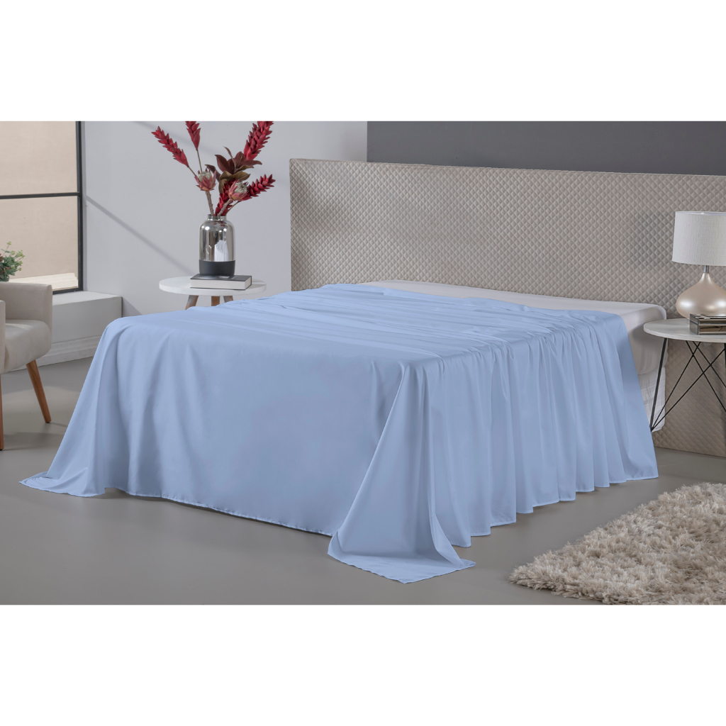 Lençol de Cama Solteiro sem Elástico 100% Algodão