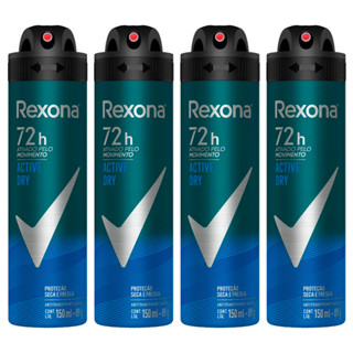 Kit 4 Desodorantes Rexona Men Aerossol Antitranspirante Active 150ml