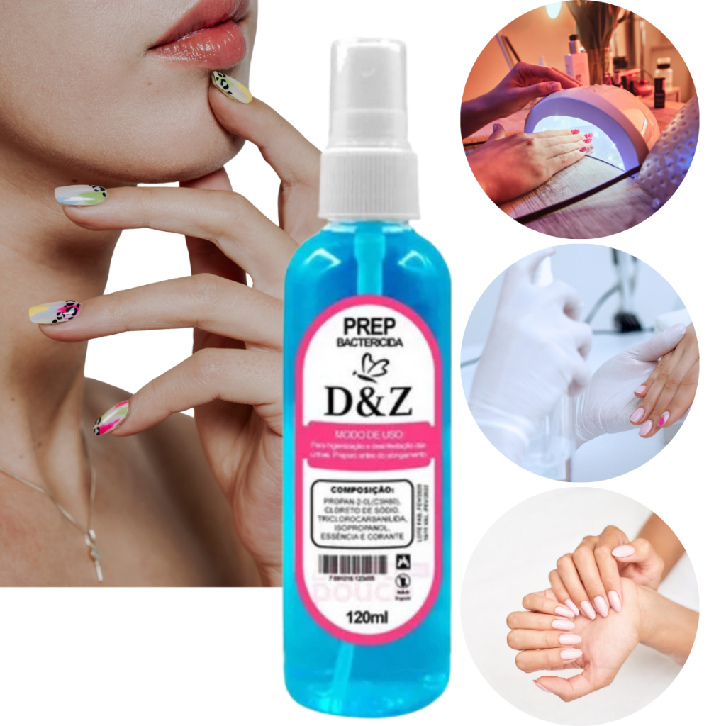Prep dz 120ml D&Z anti fungos e antisséptico para unhas de fibra, acrigel e porcelana em Oferta na Shopee