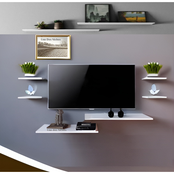 Rack Suspenso Para TV Quartos e salas com 6 Prateleiras Para Tv de 60 50 42 e 32 Polegadas