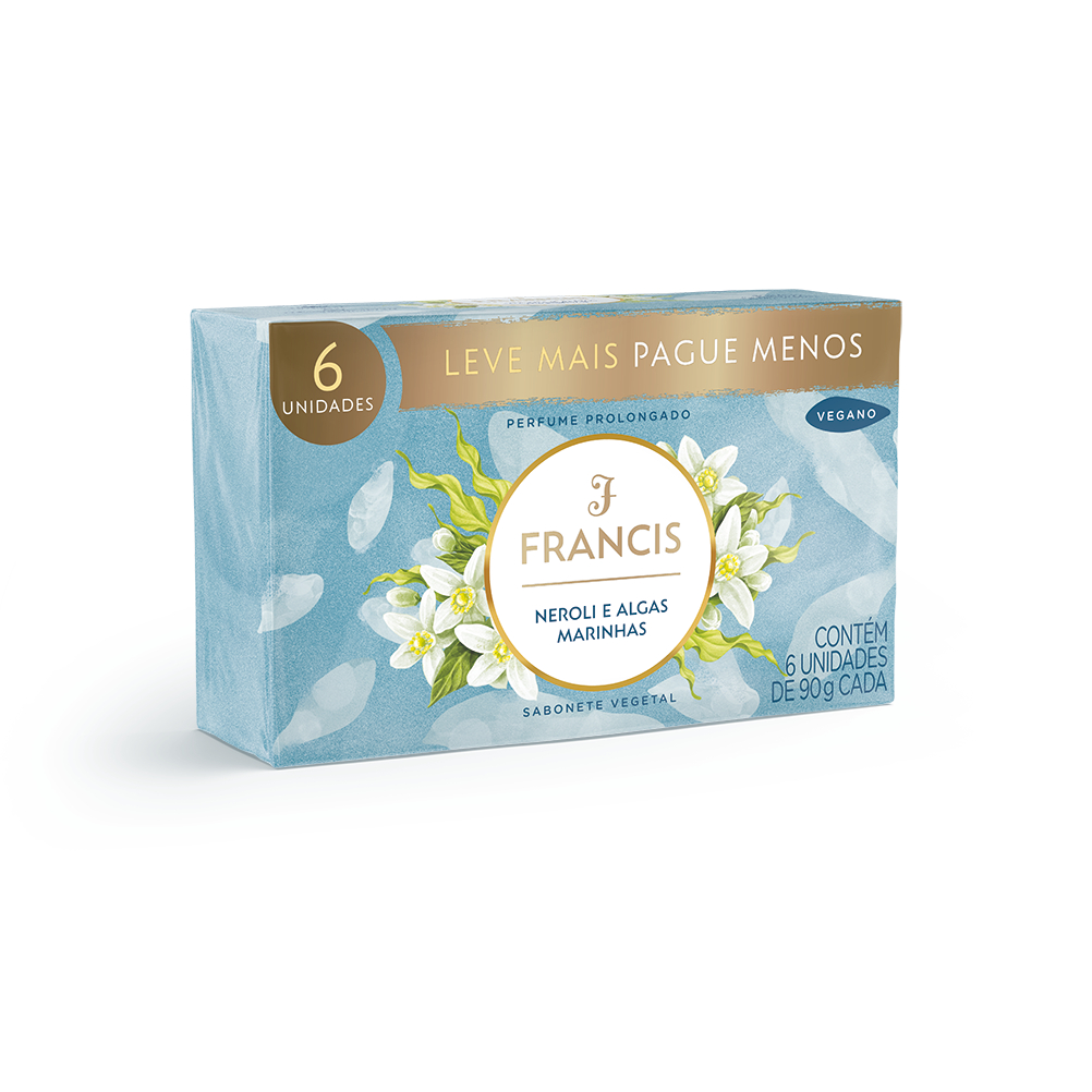 Promopack sabonete em barra Francis Clássico Neroli e Algas Marinhas em Oferta na Shopee