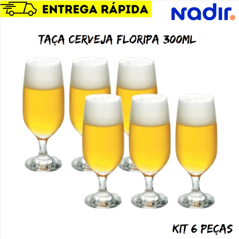 Jogo de Taças de Cerveja Floripa com 6 peças 300ml em Oferta na Shopee
