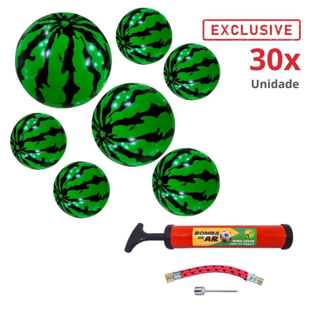 30 Unidades de Bola Melancia + Bomba de Ar Manual