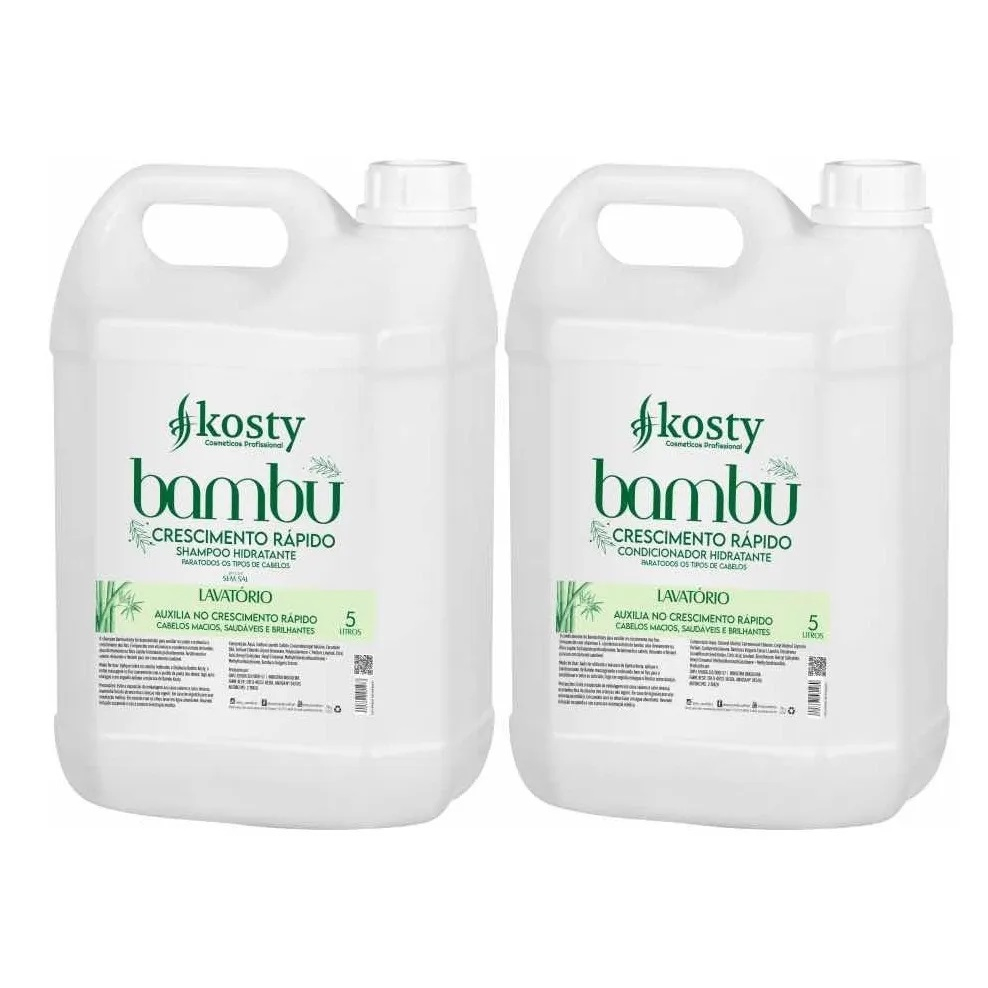 Kit Bambu Crescimento Rapido Kosty Shampoo 5L Condionador. 5L em Oferta na Shopee