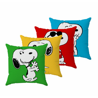 Kit 4 Capas almofada Snoopy Desenho decoração quarto sala 40x40cm em Oferta na Shopee