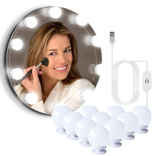 Luz Arandela para Espelho 10 Lâmpadas Para Camarim Led Studio Led Auto Colante