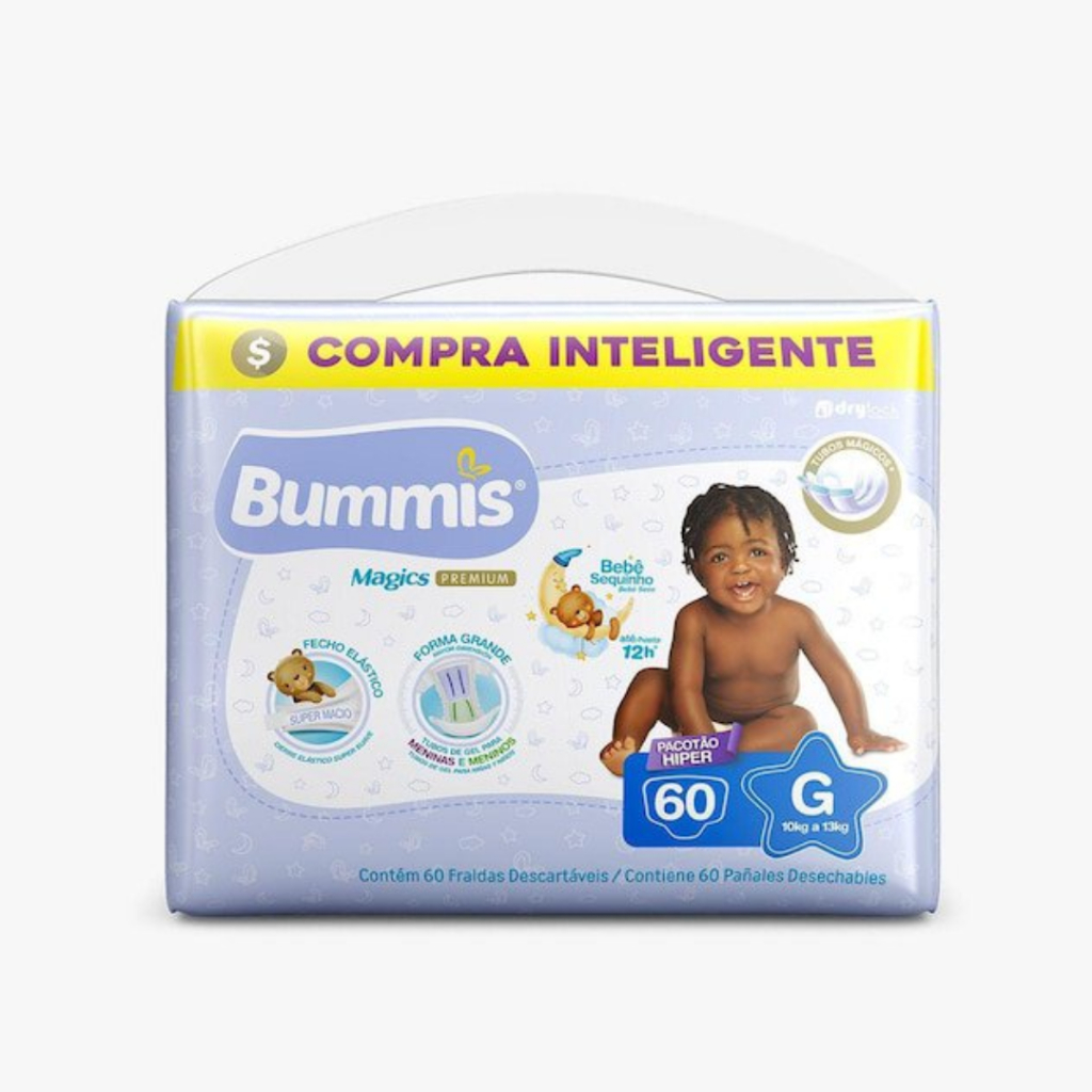 Capricho Fralda Bummis Tubos Pacotão Hiper Tamanho G 60 Unidades - Capricho
